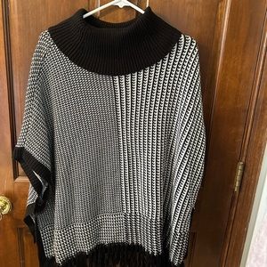 White House Black Market Poncho with turtle neck